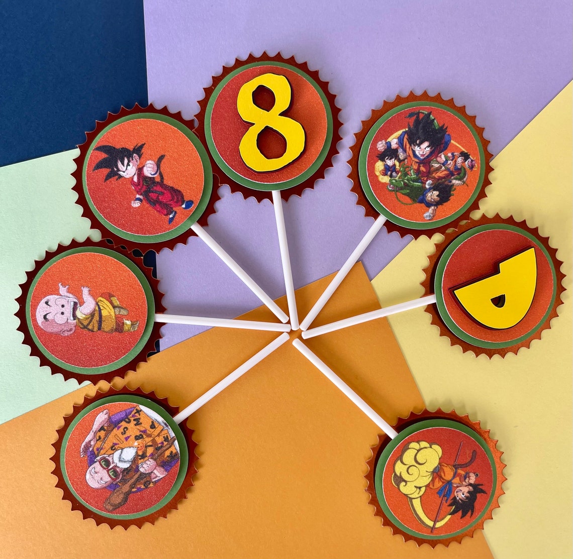 12 Dragon Ball Z Cupcaketopper Personalized Dragon Ball Z Etsy