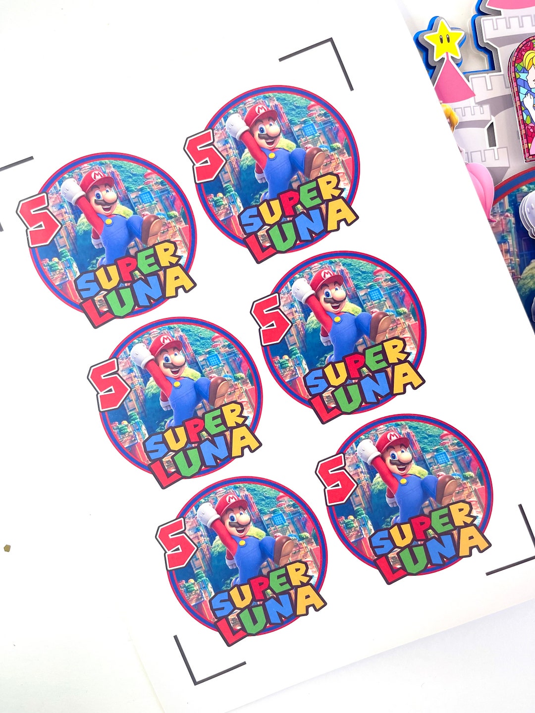 Mario Bros Birthday Stickers Printed Stickers Birthday Super Mario