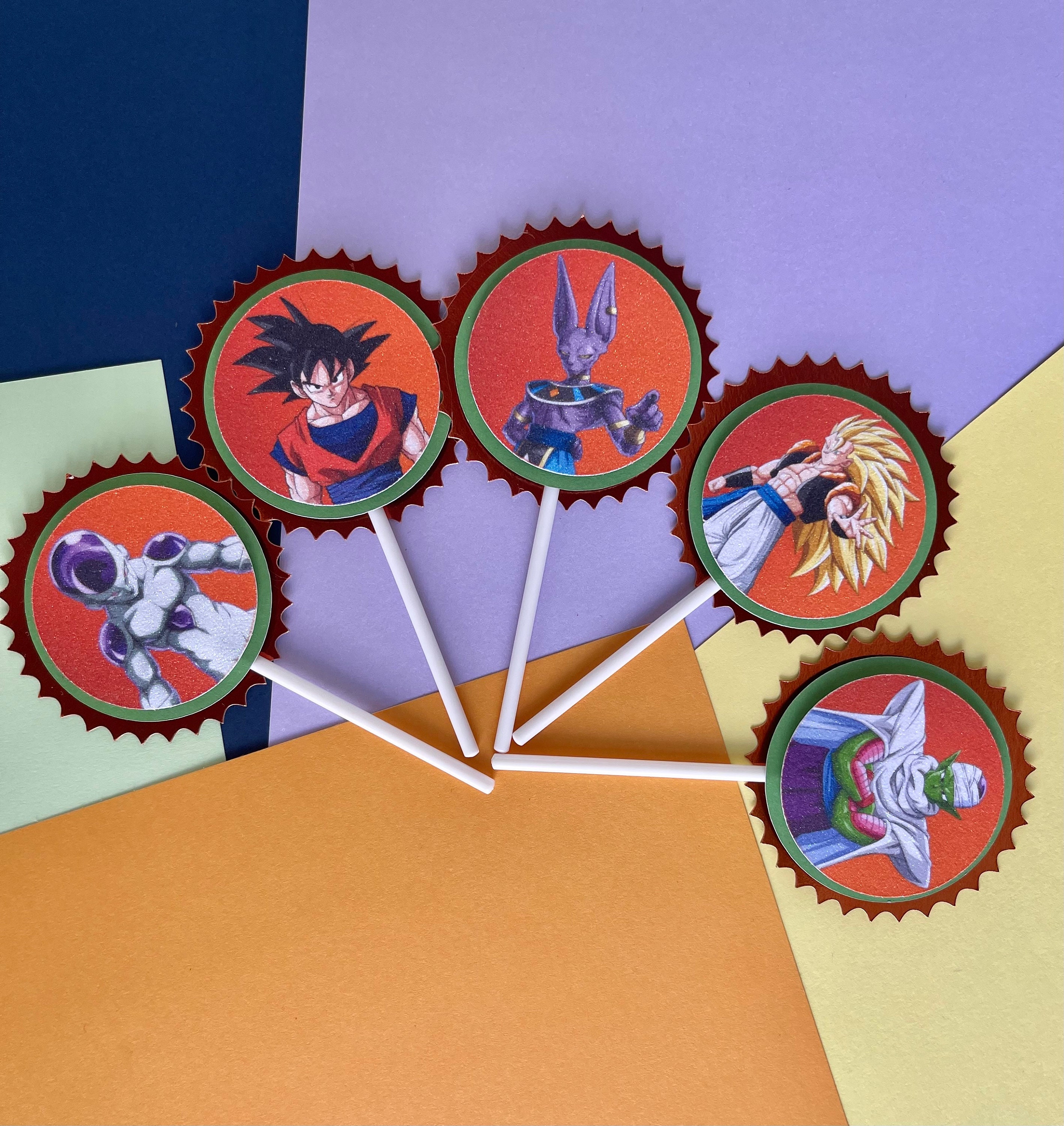 12 Dragon Ball Z Cupcaketopper Personalized Dragon Ball Z Etsy