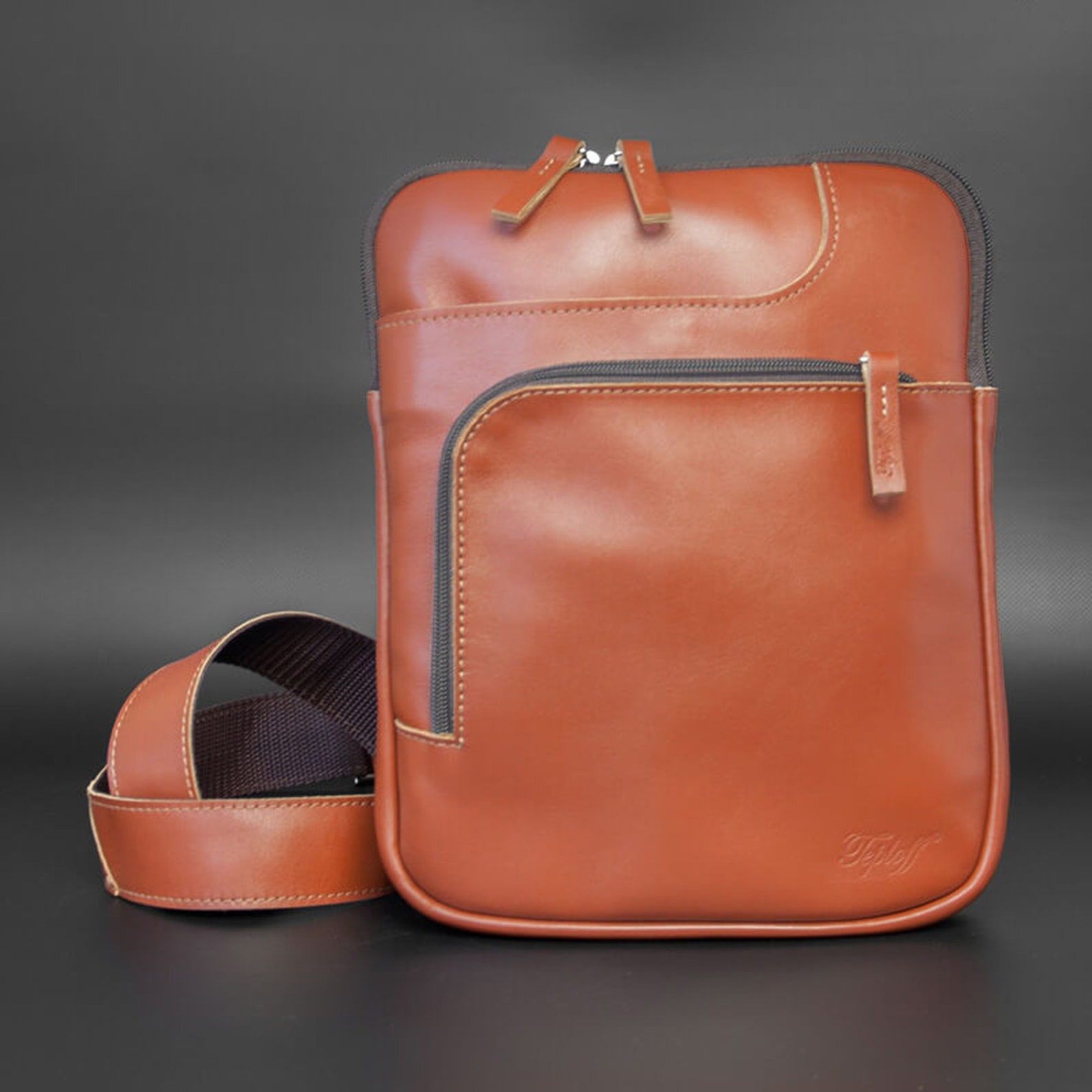 Leather Ipad Bag Leather Shoulder Bag Ipad Pro 12.9 Bag Etsy