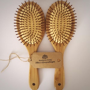 Spazzola per capelli in bambù / Senza plastica / Spazzola rettangolare/ovale ecologica sostenibile
