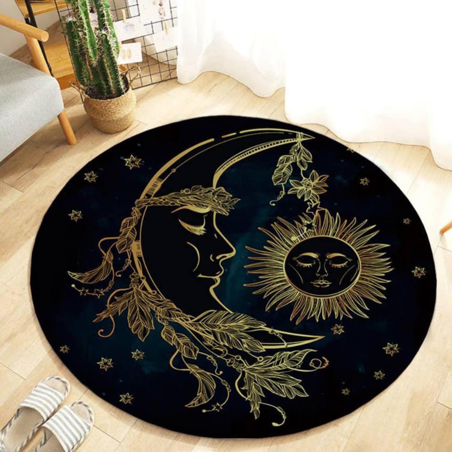 Sun and Moon Rug Personalized Rug Funny Round Rug Birthday Etsy