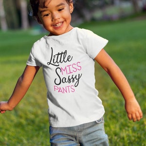Little Miss Sassy Pants Girls T-Shirt - Personalised for Kids