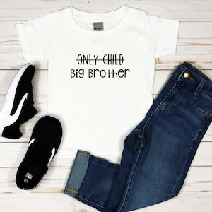 Big brother T-shirt, Only Child New Sister Shirt, Birth Announcement Kids Children&#39;s T Shirt Sister Sibling Gift, new mum gift