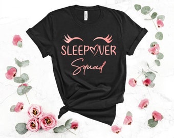 Squad Shirts, Slumber Squad, Sleepover Birthday Shirt, Party Shirts, Girls Birthday Party Shirts, Teen Birthday Party, Sleepover Shirts