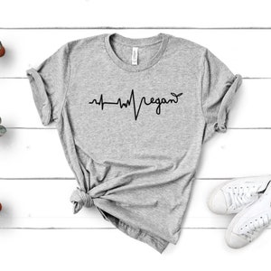 Vegan Shirt, Vegan Heart Beat Shirt, Vegan Gift, Vegan T Shirt, Friends Not Food, Vegan T-Shirt, Vegetarian Shirt, Vegan Clothing