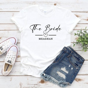 Personalised Hen Party T-shirts, Bride Top, Team Bride, Bridesmaid, Custom Hen Do Shirts, Rose Gold Metallic, Personalized Bridal Tees