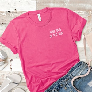 Impression de t-shirt personnalisé du sein gauche pour femmes, conception personnalisée du logo du texte du nom
