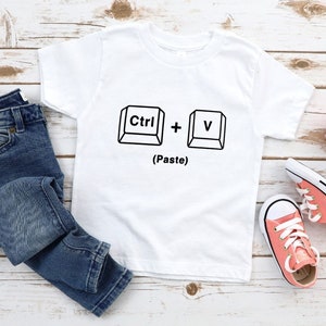 Strg + C, Strg + V passende Papa und Kinder T-Shirts, Kopieren Einfügen Shirt Set, Kopieren Einfügen Papa und Tochter Sohn Shirts -Neues Baby Geschenk, Papa T-Shirt