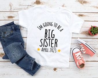 Big Sister Tshirt | I&#39;m Going to be a Big Sister | Children Gifts | Gifts for Kids | Girls Clothes | New Baby Announcement