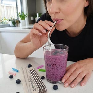 Reusable Stainless Steel Straw Set: Eco-Friendly Metal Straws with Cleaning Brush
