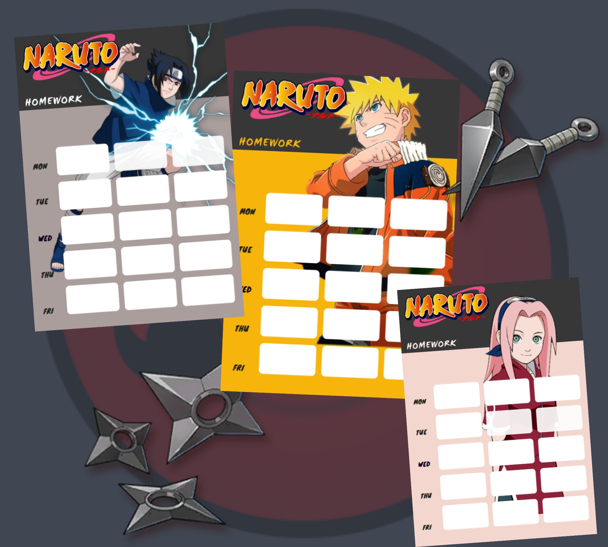 digital planner naruto printable 10 planners full color etsy denmark