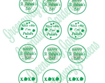 St Patrick's Day St Paddy's Day Digital Cupcake Cake Toppers Printable