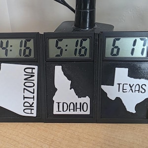 Modular Multi Time Zone Desk Clock | Custom 3D Printed State Tracker