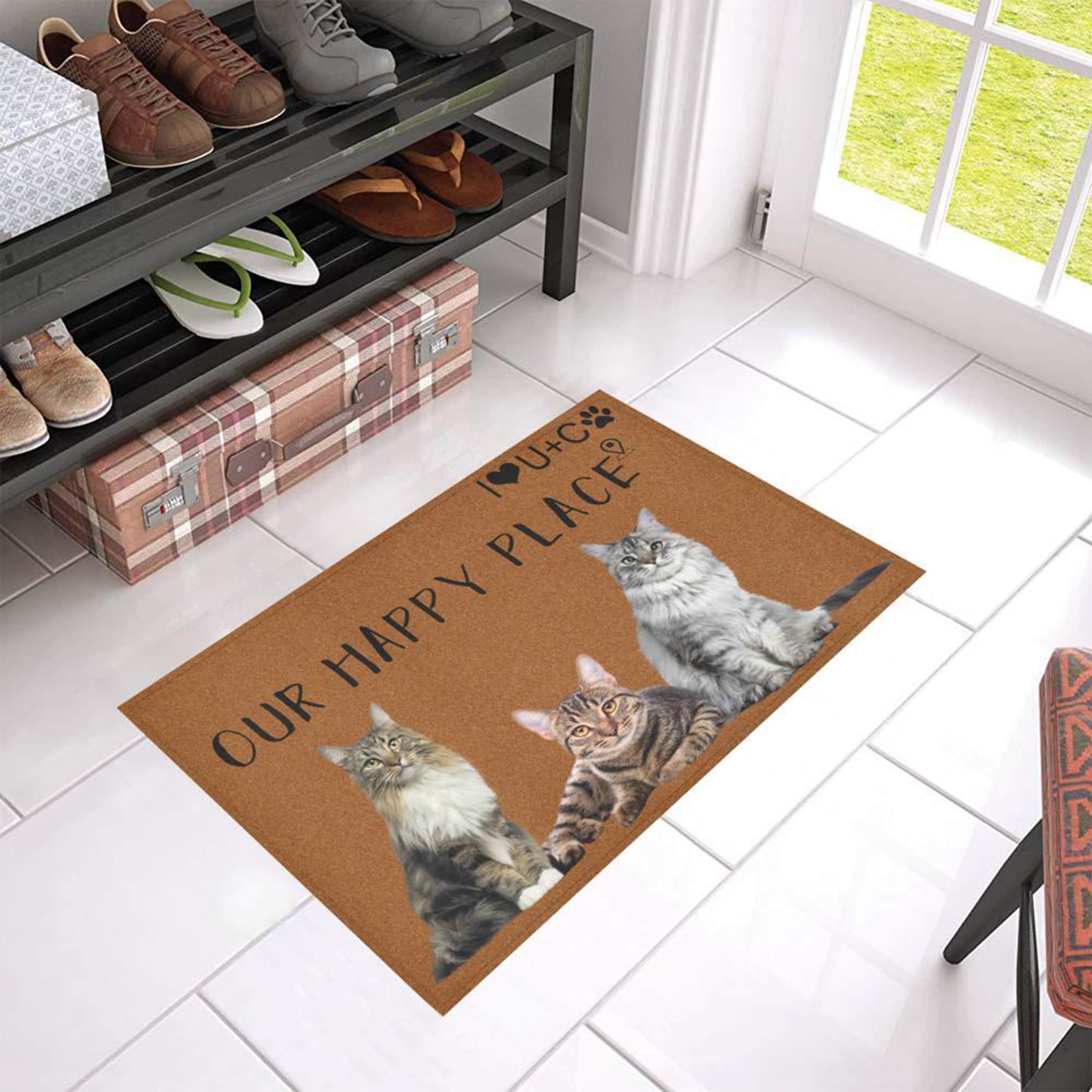 Meowy Front Doormat Cat Lover Gift Custom Doormat Cat Rugs Etsy