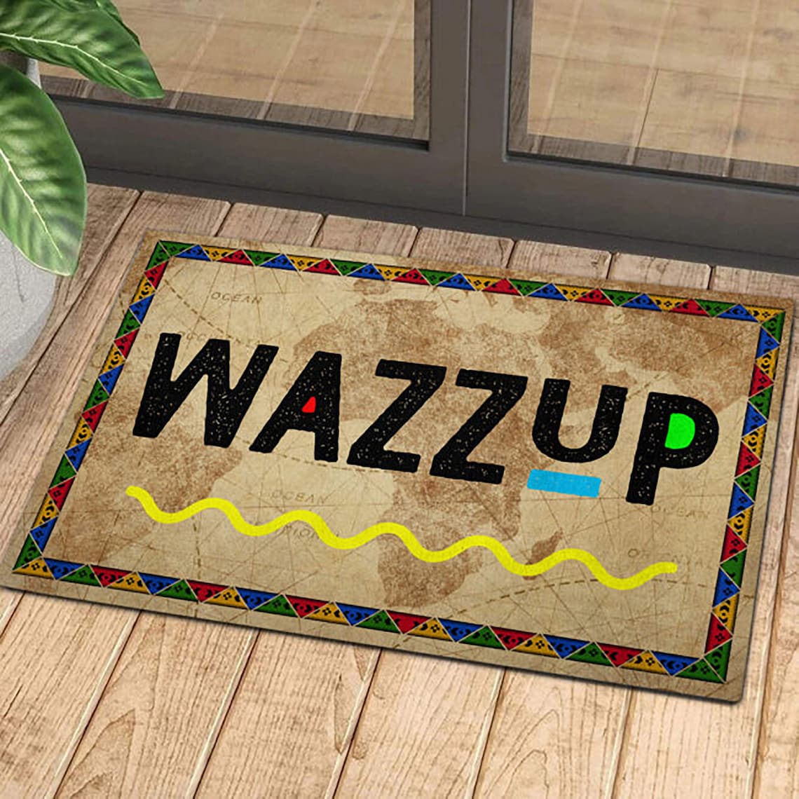 Wassup Wazzup Yam Saying Slang Mat Funny Doormat Etsy