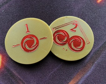 Golden Fabulous Resource Tracker 2 - Conjunto de dos - Compatible con Flesh and Blood TCG