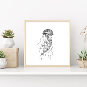 Jellyfish Drawing - Pen and Ink Illustration Art Print | Drawing Print | Unframed Print