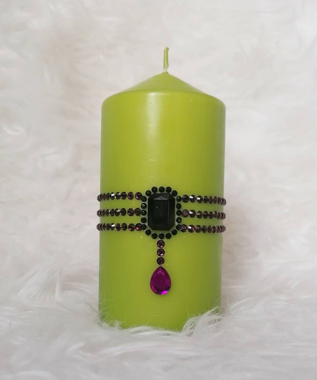 Bougie de Décoration Strass/Bijoux