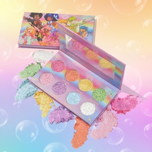 Paleta de Sombras Duocromáticas Glimmer Infinite Aura da Magical Guardian, Brilho Iridescente, Sombra com Glitter, Maquiagem com Mudança de Cor