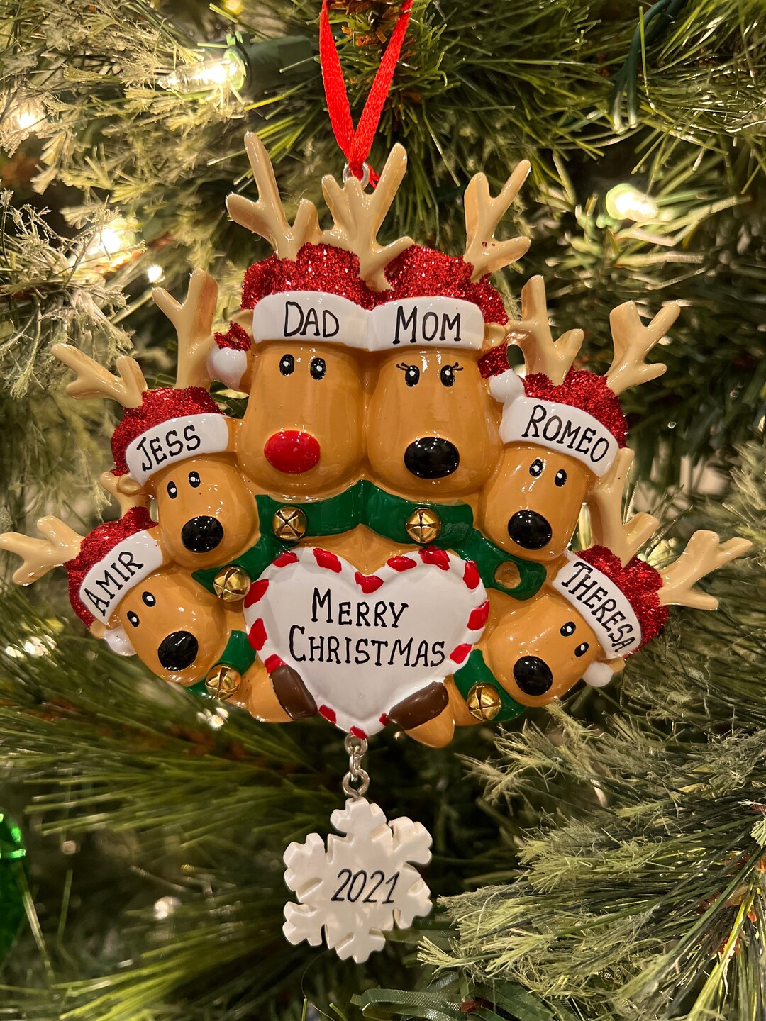 Family Of 6 Christmas Ornament 