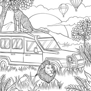 Printable Adult Colouring Pages My First Safari 15 | Etsy