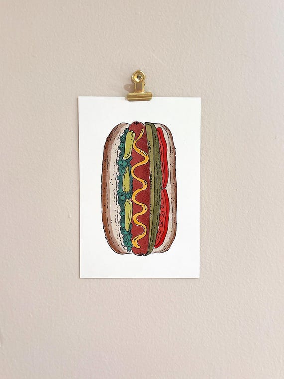 Chicago Wall Art - Hot Dog Mini Art Print