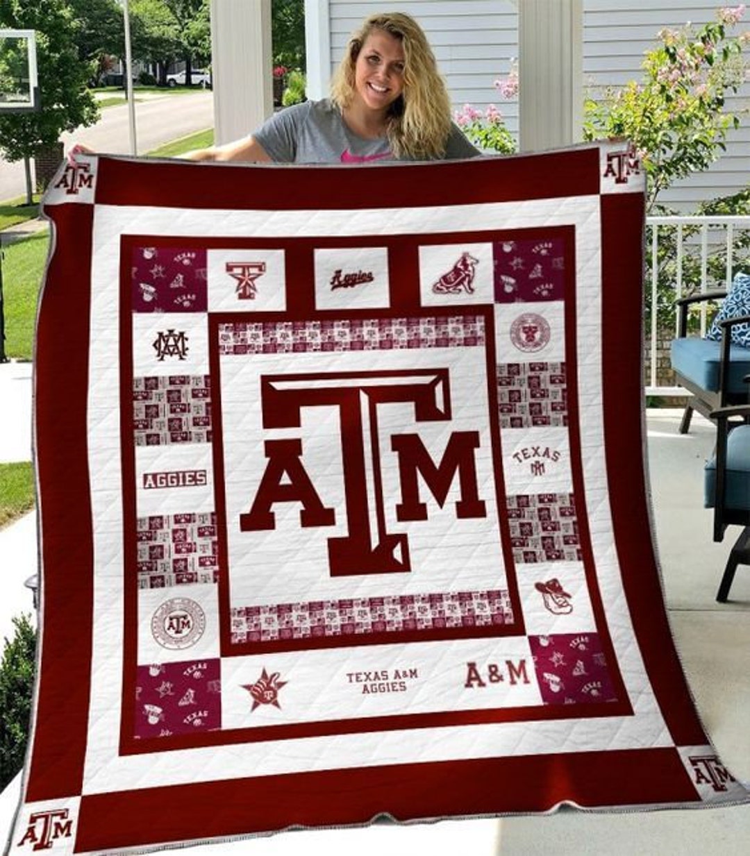 Texas A&M Aggies Fleece Sherpa Blanket Sofa Decor BL092 Etsy