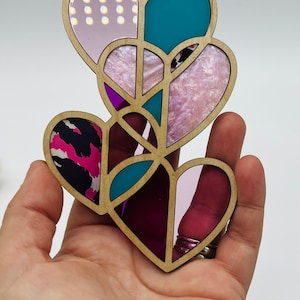 Stacked Hearts Sun Catcher SVG | Laser File | Glowforge | Hearts | Valentines