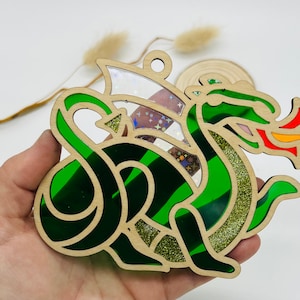 2 Dragons Sun Catchers SVG | Laser File | Glowforge | Dragons