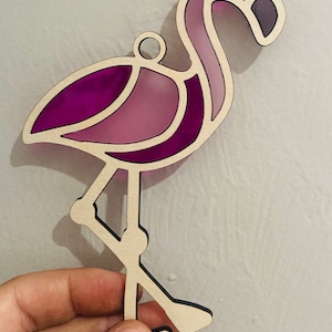 Flamingo Sun Catcher SVG | Laser File | Glowforge | Bird |Birds