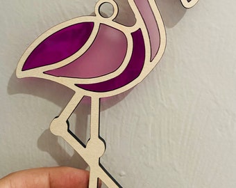 Flamingo Sun Catcher SVG | Laser File | Glowforge | Bird |Birds