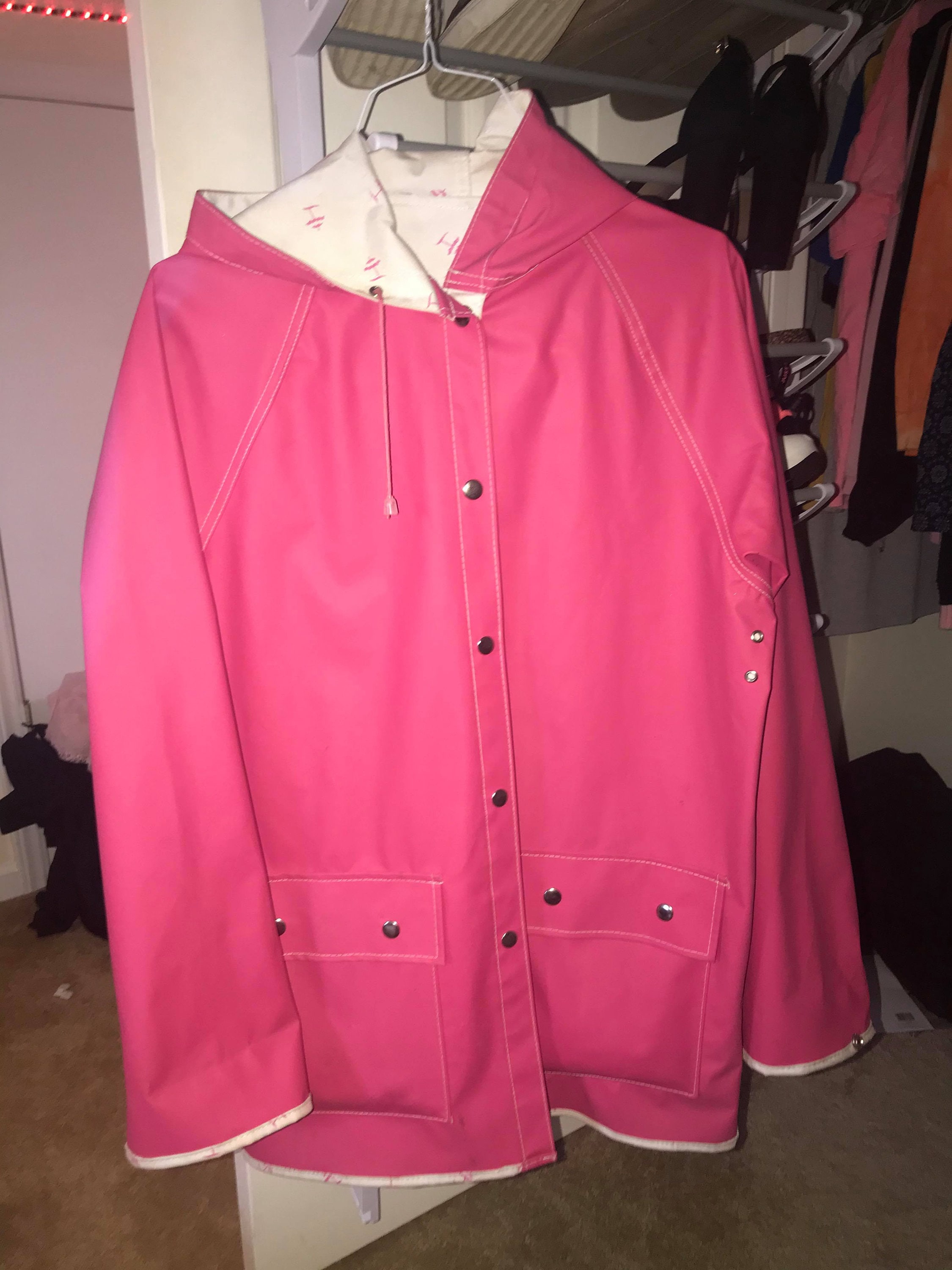 Pink raincoat Etsy