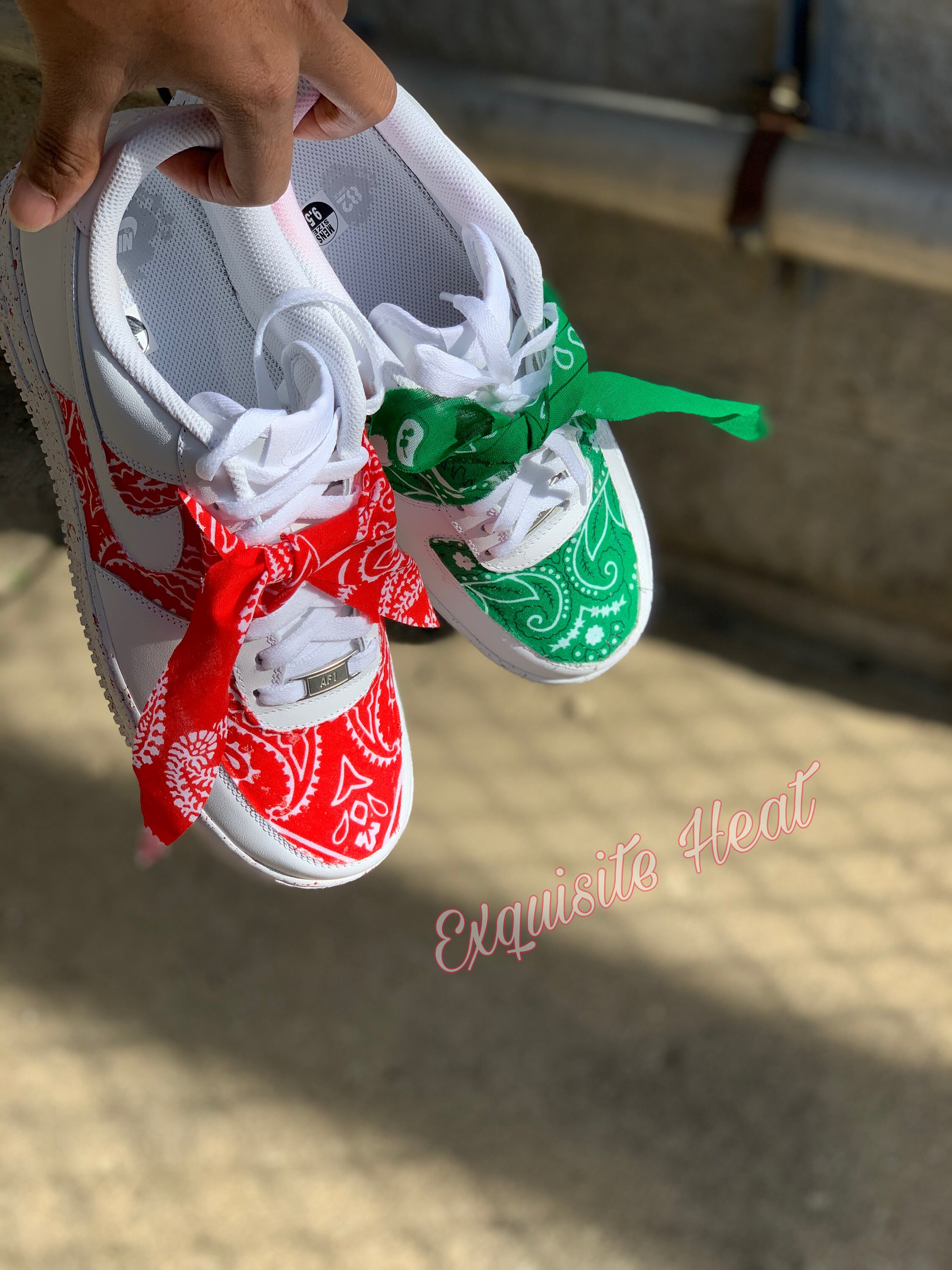 Custom Bandana Af1 w/ Splatter | Etsy