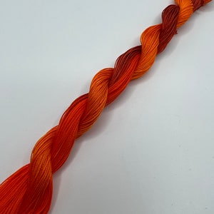 Ember | Size 20 Hand Dyed, 6 cord Cordonnet Thread, Tatting, Crochet, Cotton Thread