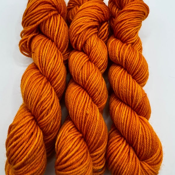 Pumpkin | Superwash Merino Yarn, Fingering, Worsted, Aran, DK, Bulky, Indie Dyed Yarn, Hand Dyed Yarn