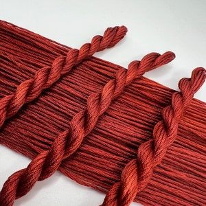 Terracotta | Hand Dyed, 6 Strand Embroidery Floss, Cross Stitch, Cotton Thread