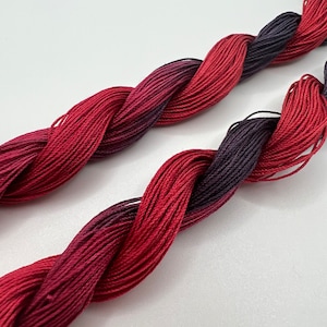 Red Wine | Size 20 Hand Dyed, 6 cord Cordonnet Thread, Tatting, Crochet, Cotton Thread