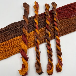 Autumn Harvest | Hand Dyed, 6 Strand Embroidery Floss, Cross Stitch, Cotton Thread