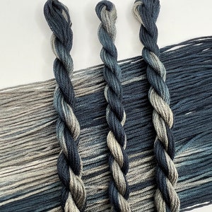 Fog | Size 20 Hand Dyed, 6 cord Cordonnet Thread, Tatting, Crochet, Cotton Thread