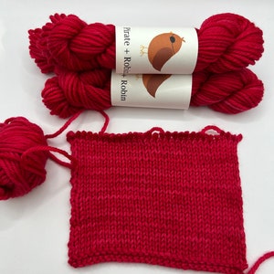Raspberry | Superwash Merino Yarn, Fingering, Worsted, Aran, DK, Bulky, Indie Dyed Yarn, Hand Dyed Yarn