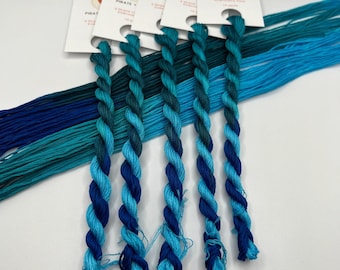 Glacier | Hand dyed, 6 Strand Embroidery Floss