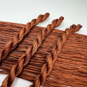 Russet | Size 20 Hand Dyed, 6 cord Cordonnet Thread, Tatting, Crochet, Cotton Thread