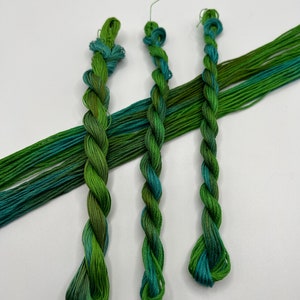 Tidepool | Size 20 Hand Dyed, 6 cord Cordonnet Thread, Tatting, Crochet, Cotton Thread