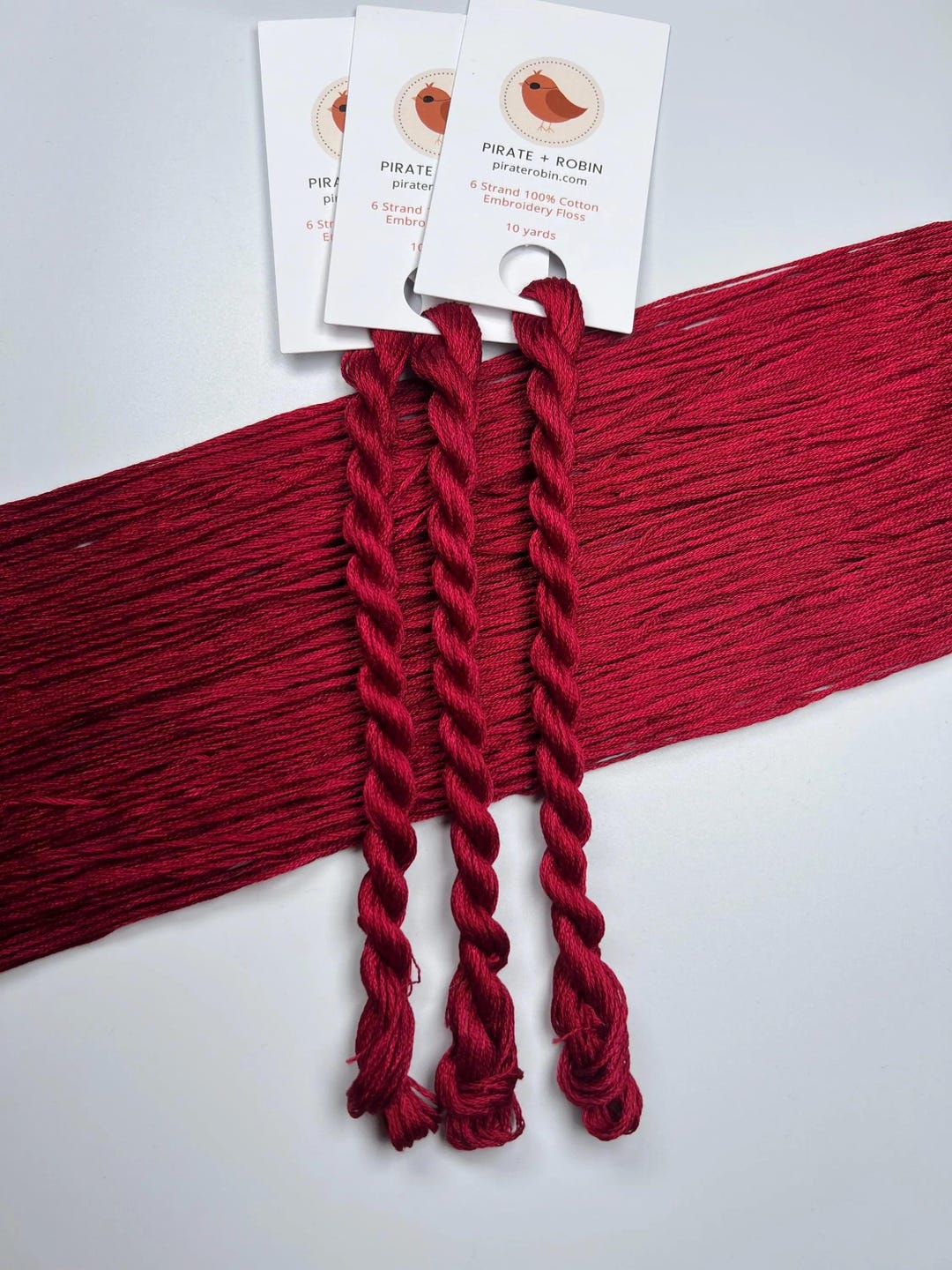 Blood Red Thread Blood Red | Size 20 Hand Dyed, 6 Cord Cordonnet Thread - Etsy