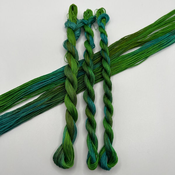 Tidepool | Hand Dyed, 6 Strand Embroidery Floss, Cross Stitch, Cotton Thread