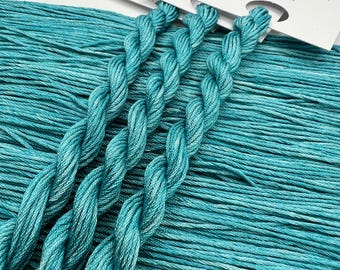 Dark Cyan | 6 Strand Silk Embroidery Floss, Hand Dyed