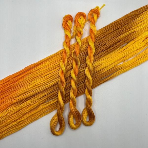 Daffodil | Hand Dyed, 6 Strand Embroidery Floss, Cross Stitch, Cotton Thread