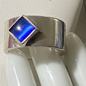 vintage - Jonc d'orfèvre en lapis 925