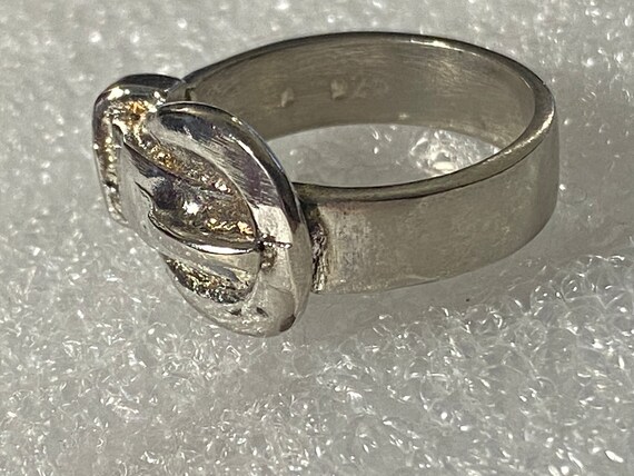 Vintage - 925 Silver Tone Belt Ring - Etsy Vintage - 925 Silver Tone Belt Ring - Etsy